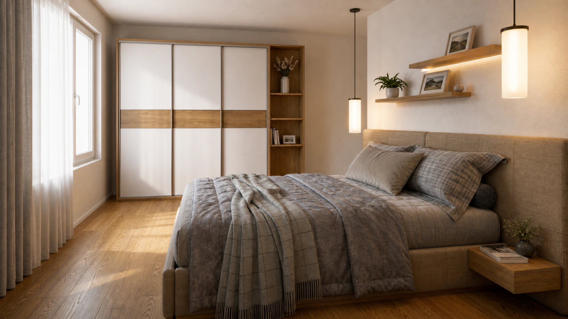 Schlafzimmer mit grossen Fenstern im ACTIVITY-Park